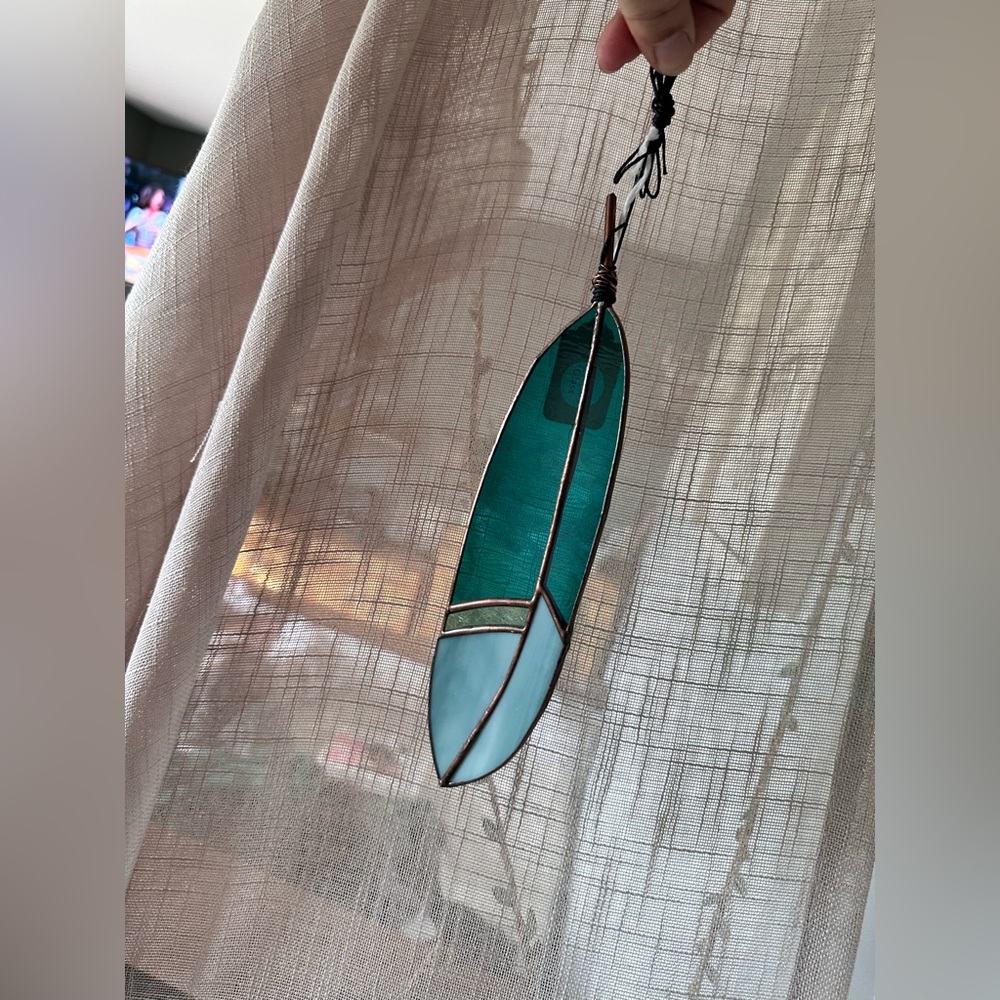 LAST CHANCE Handmade Stained Glass Feather by The Noodle Gallery